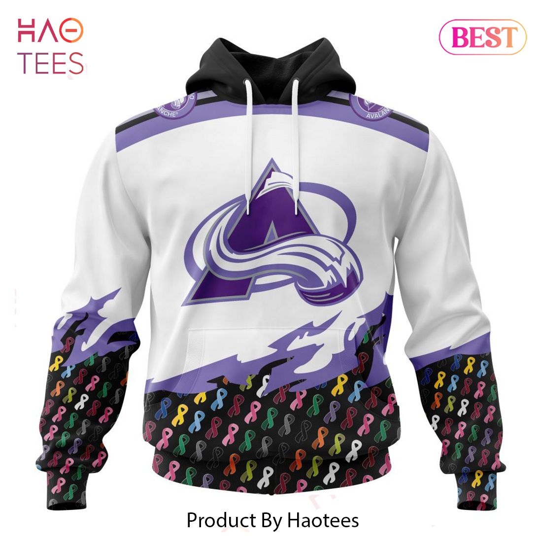 BEST NHL Colorado Avalanche Specialized Kits In OCTOBER WE STAND TOGETHER WE CAN BEAT CANCER 3D Hoodie