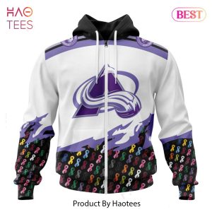 BEST NHL Colorado Avalanche Specialized Kits In OCTOBER WE STAND TOGETHER WE CAN BEAT CANCER 3D Hoodie