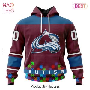 BEST NHL Colorado Avalanche Specialized Unisex Kits Hockey Fights Against Autism 3D Hoodie