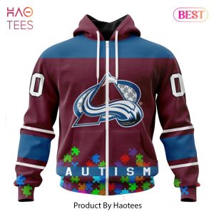 BEST NHL Colorado Avalanche Specialized Unisex Kits Hockey Fights Against Autism 3D Hoodie