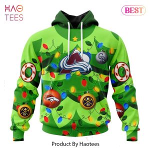 BEST NHL Colorado Avalanche Specialized Unisex Kits With Unisex Kits With Christmass Tree Color And City’s Sport Teams 3D Hoodie