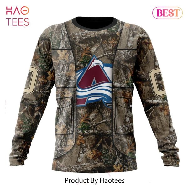 BEST NHL Colorado Avalanche Specialized Unisex Vest Kits With Realtree Camo 3D Hoodie