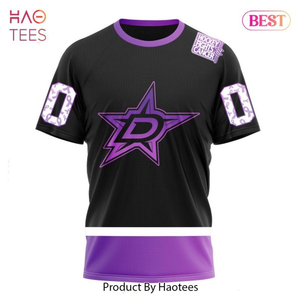 BEST NHL Dallas Stars Special Black Hockey Fights Cancer Kits 3D Hoodie