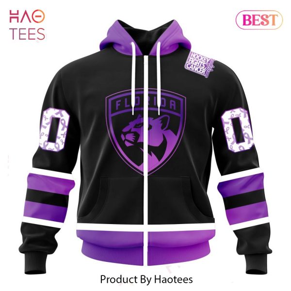 BEST NHL Florida Panthers Special Black Hockey Fights Cancer Kits 3D Hoodie
