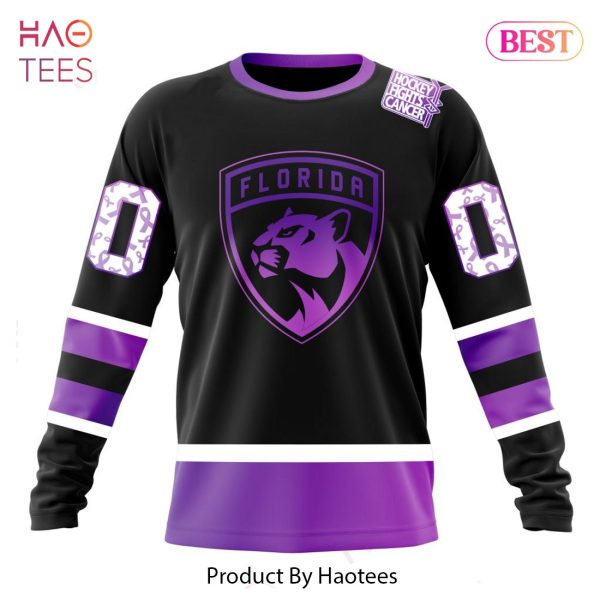 BEST NHL Florida Panthers Special Black Hockey Fights Cancer Kits 3D Hoodie