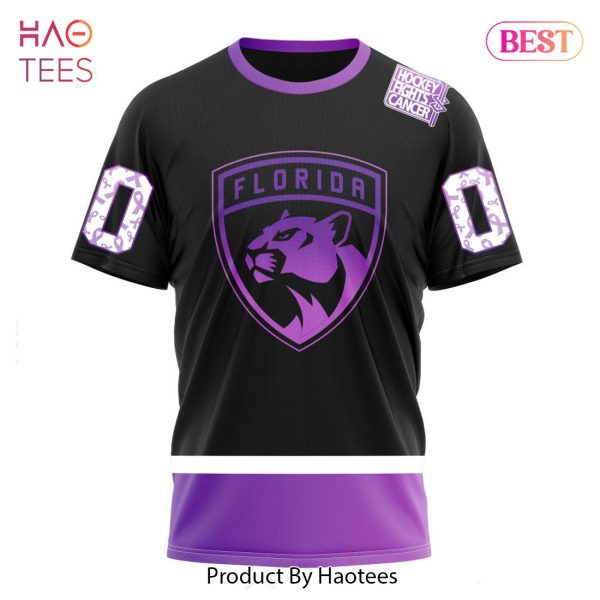 BEST NHL Florida Panthers Special Black Hockey Fights Cancer Kits 3D Hoodie