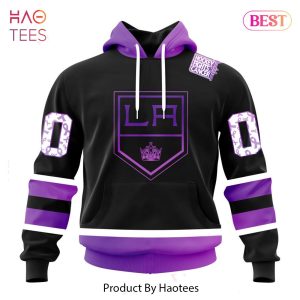 BEST NHL Los Angeles Kings Special Black Hockey Fights Cancer Kits 3D Hoodie