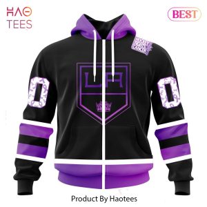 BEST NHL Los Angeles Kings Special Black Hockey Fights Cancer Kits 3D Hoodie