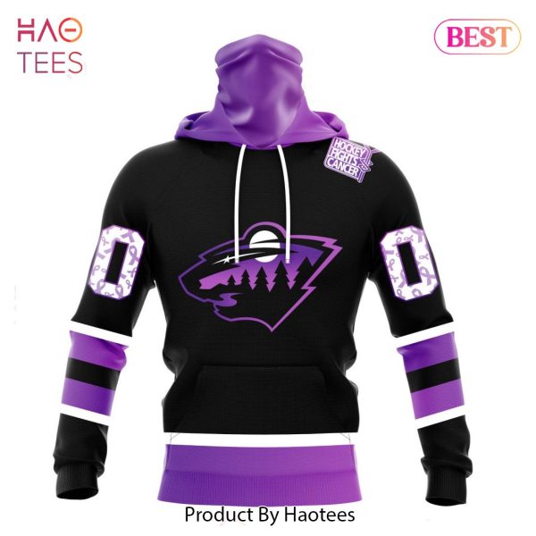 BEST NHL Minnesota Wild Special Black Hockey Fights Cancer Kits 3D Hoodie