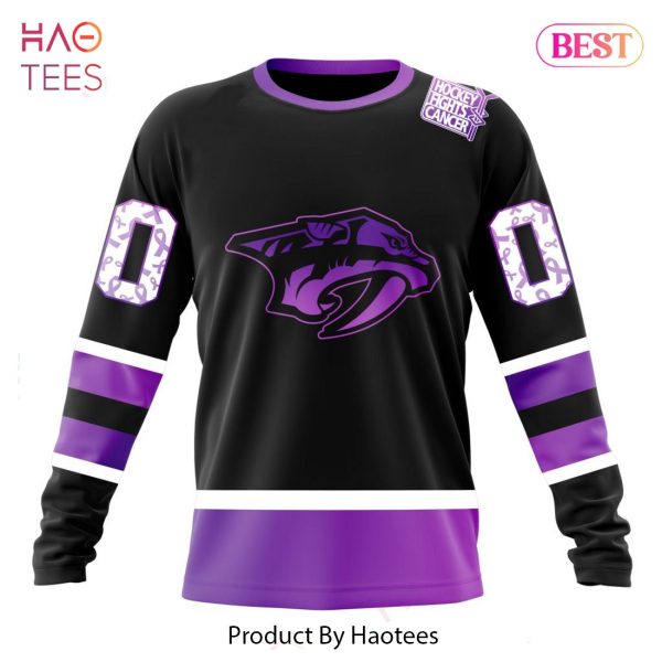 BEST NHL Nashville Predators Special Black Hockey Fights Cancer Kits 3D Hoodie