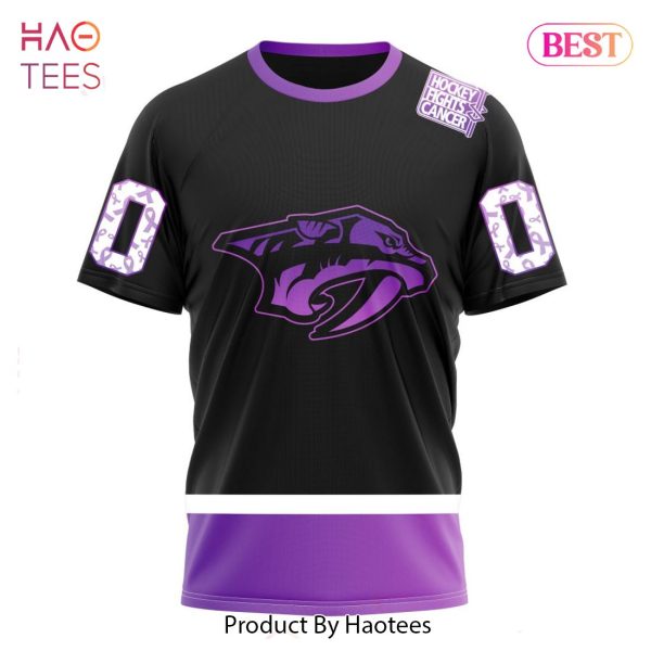 BEST NHL Nashville Predators Special Black Hockey Fights Cancer Kits 3D Hoodie