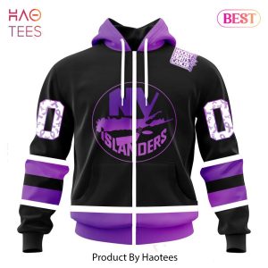 BEST NHL New York Islanders Special Black Hockey Fights Cancer Kits 3D Hoodie