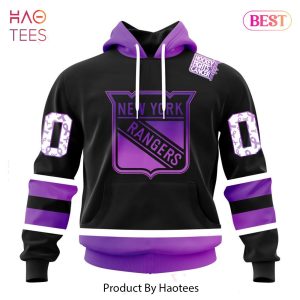 BEST NHL New York Rangers Special Black Hockey Fights Cancer Kits 3D Hoodie