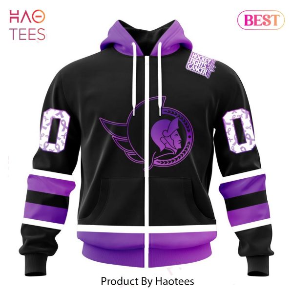 BEST NHL Ottawa Senators Special Black Hockey Fights Cancer Kits 3D Hoodie
