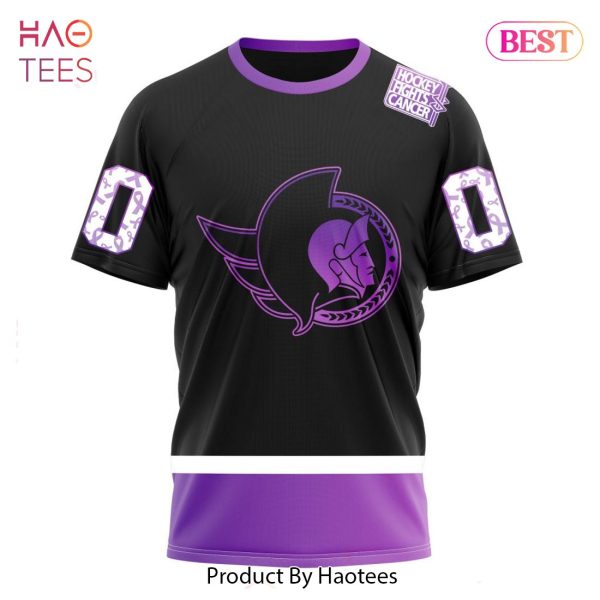 BEST NHL Ottawa Senators Special Black Hockey Fights Cancer Kits 3D Hoodie