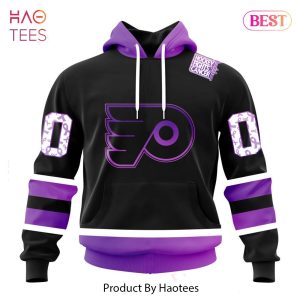 BEST NHL Philadelphia Flyers Special Black Hockey Fights Cancer Kits 3D Hoodie