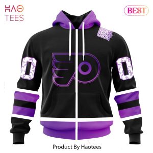 BEST NHL Philadelphia Flyers Special Black Hockey Fights Cancer Kits 3D Hoodie