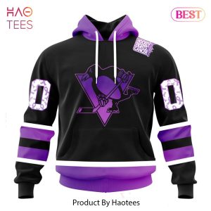 BEST NHL Pittsburgh Penguins Special Black Hockey Fights Cancer Kits 3D Hoodie