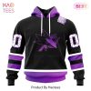 BEST NHL San Jose Sharks Special Black Hockey Fights Cancer Kits 3D Hoodie