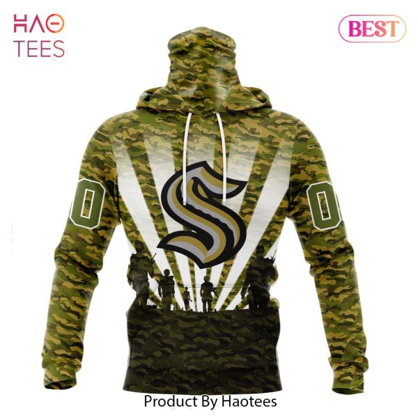 BEST NHL Seattle Kraken Special Military Camo Kits For Veterans Day And Rememberance Day 3D Hoodie