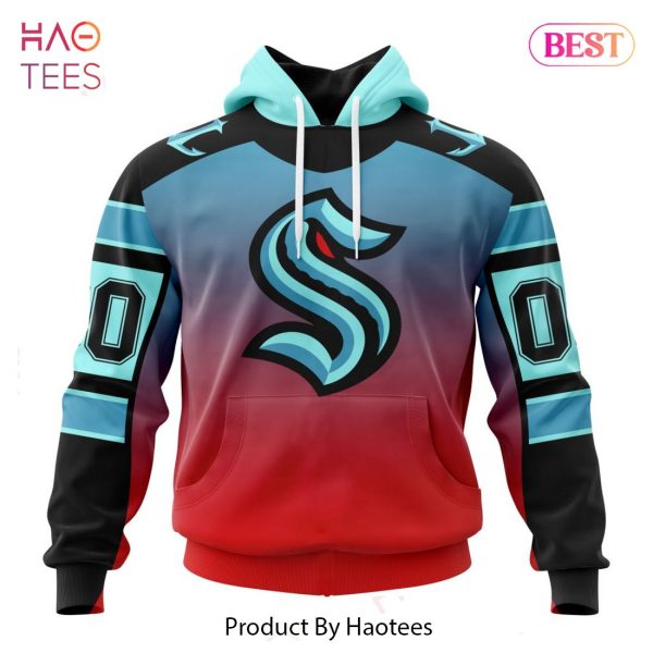 BEST NHL Seattle Kraken Special Retro Gradient Design 3D Hoodie