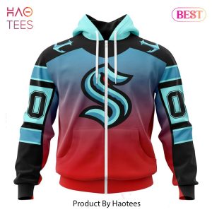 BEST NHL Seattle Kraken Special Retro Gradient Design 3D Hoodie