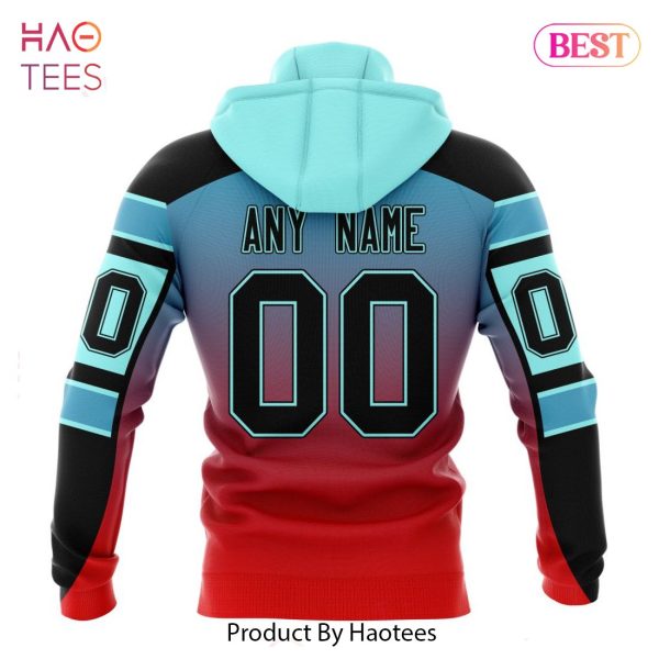 BEST NHL Seattle Kraken Special Retro Gradient Design 3D Hoodie