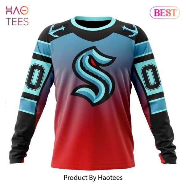 BEST NHL Seattle Kraken Special Retro Gradient Design 3D Hoodie