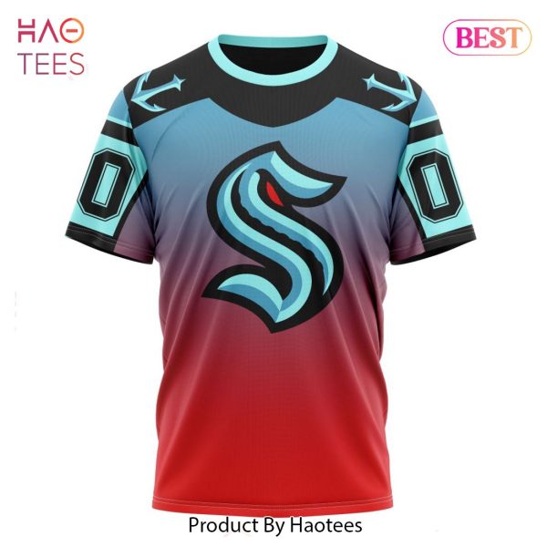 BEST NHL Seattle Kraken Special Retro Gradient Design 3D Hoodie