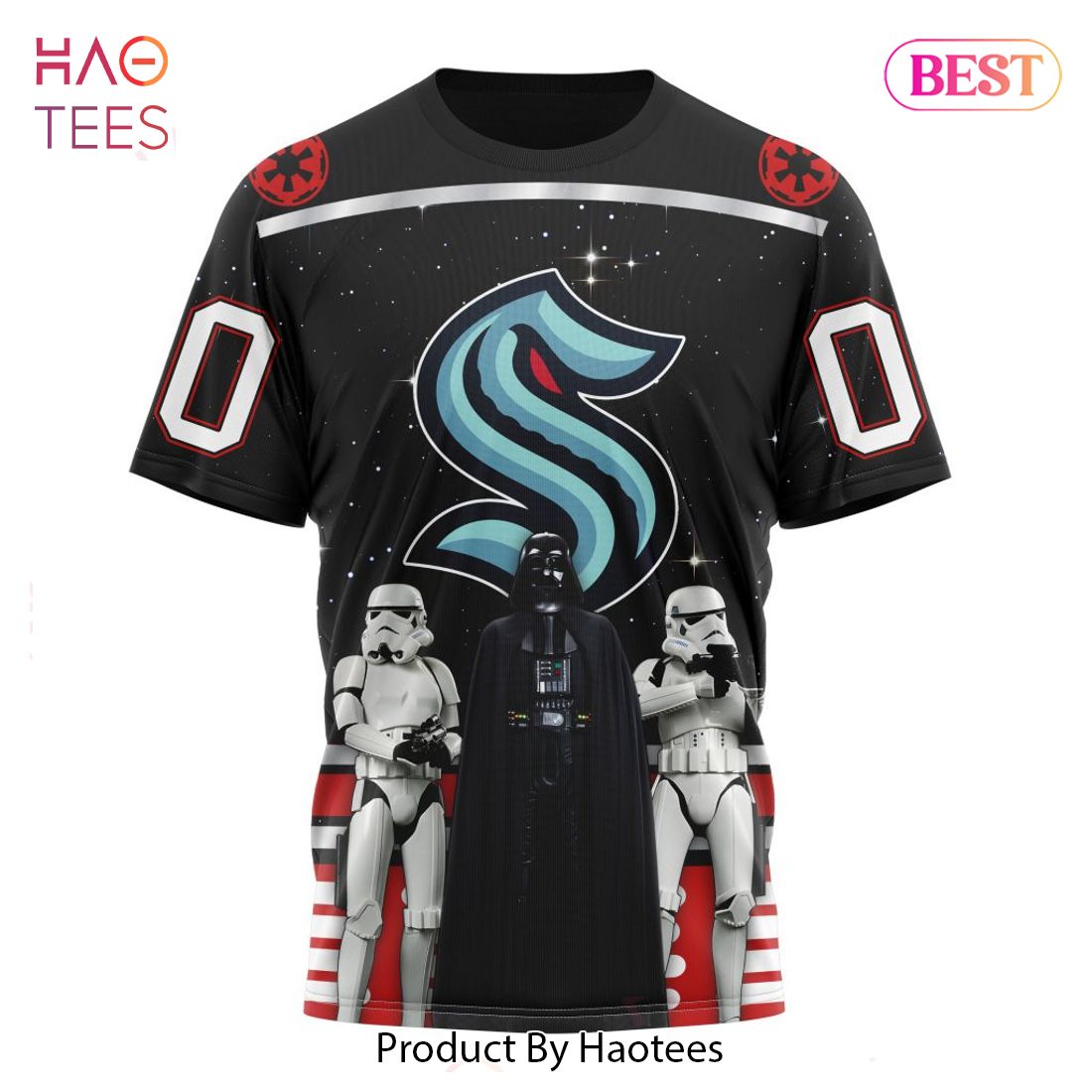 Custom Name Number NHL Seattle Kraken Star Wars May The 4th Be With You 3D  Shirt - Owl Fashion Shop