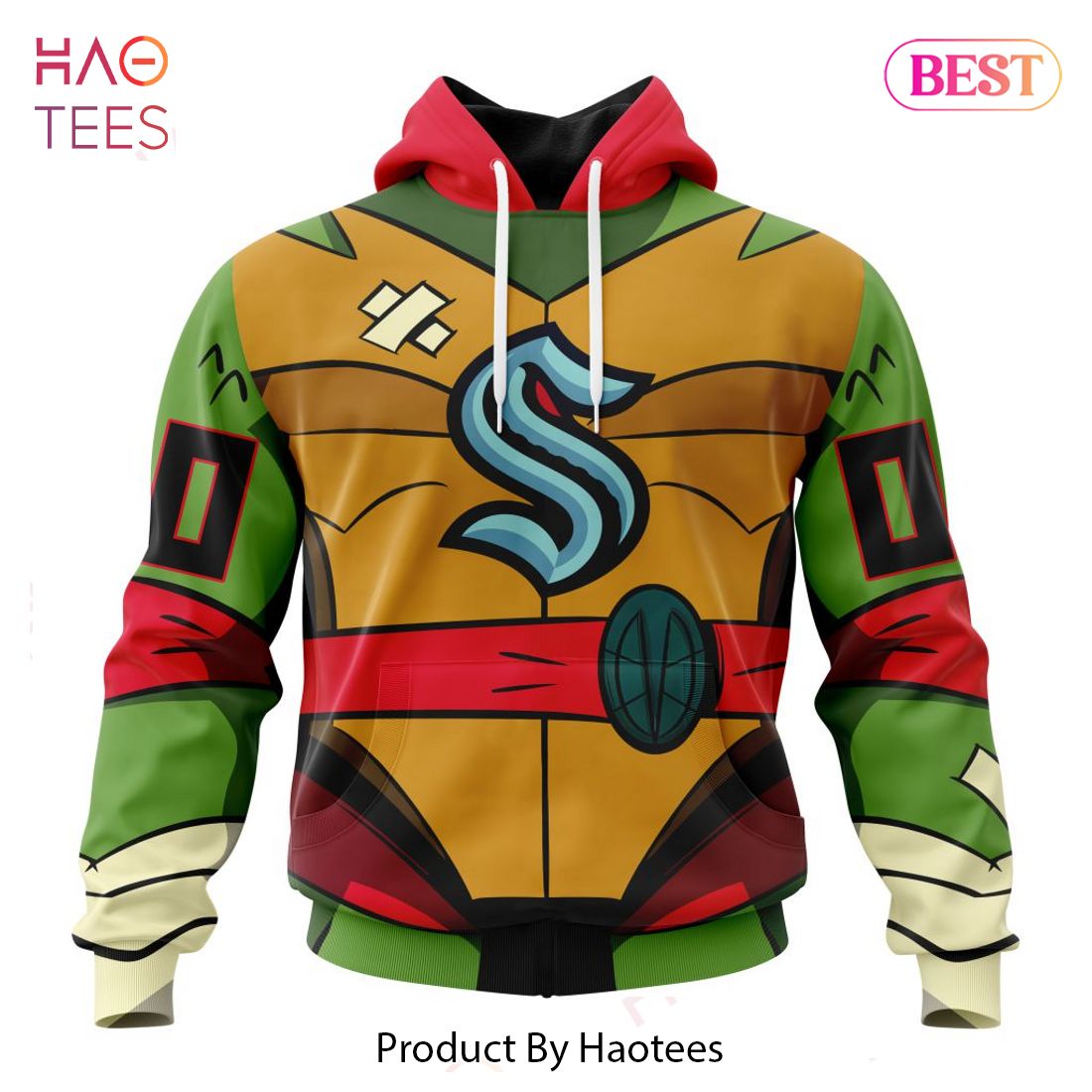 BEST NHL Seattle Kraken Special Teenage Mutant Ninja Turtles Design 3D Hoodie