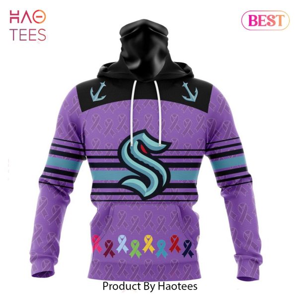 BEST NHL Seattle Kraken Specialized Design Fights Cancer 3D Hoodie