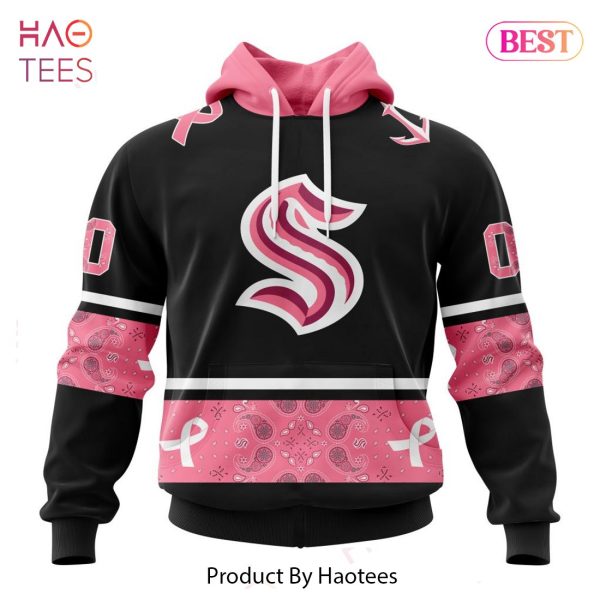 BEST NHL Seattle Kraken Specialized Design In Classic Style With Paisley! IN OCTOBER WE WEAR PINK BREAST CANCER 3D Hoodie