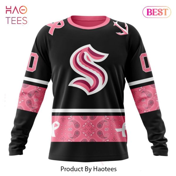 BEST NHL Seattle Kraken Specialized Design In Classic Style With Paisley! IN OCTOBER WE WEAR PINK BREAST CANCER 3D Hoodie