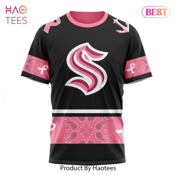 BEST NHL Seattle Kraken Specialized Design In Classic Style With Paisley! IN OCTOBER WE WEAR PINK BREAST CANCER 3D Hoodie