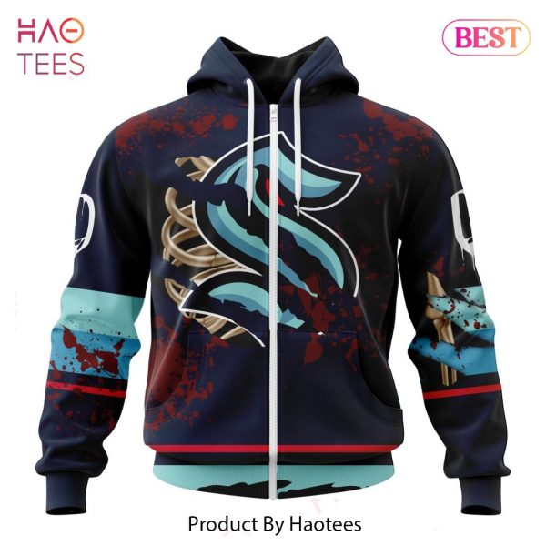 BEST NHL Seattle Kraken Specialized Design Jersey With Your Ribs For Halloween 3D Hoodie