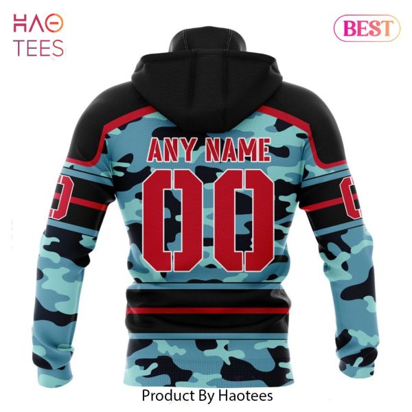 BEST NHL Seattle Kraken Specialized Design Wih Camo Team Color And Military Force Logo 3D Hoodie