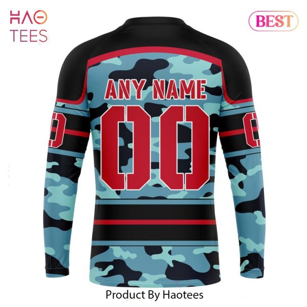 BEST NHL Seattle Kraken Specialized Design Wih Camo Team Color And Military Force Logo 3D Hoodie