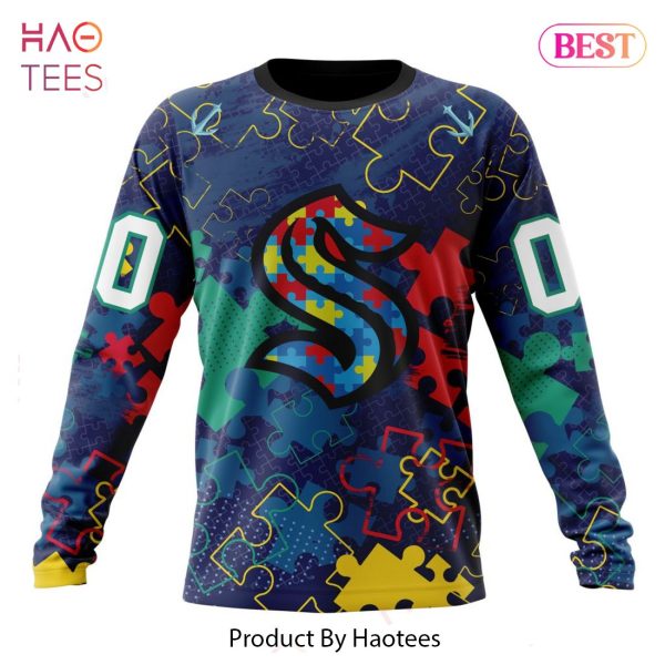 BEST NHL Seattle Kraken Specialized Fearless Aganst Autism 3D Hoodie