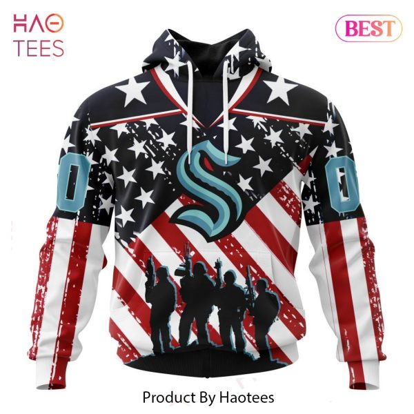 BEST NHL Seattle Kraken Specialized Kits For Honor US’s Military 3D Hoodie
