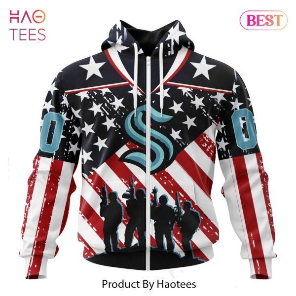 BEST NHL Seattle Kraken Specialized Kits For Honor US’s Military 3D Hoodie