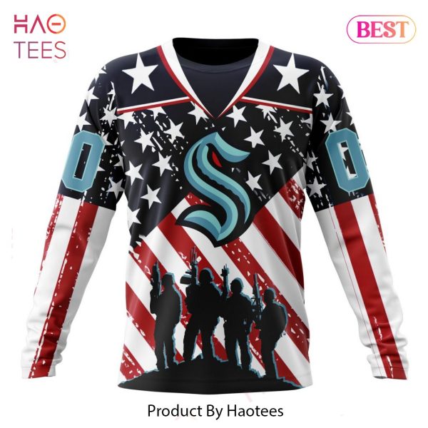 BEST NHL Seattle Kraken Specialized Kits For Honor US’s Military 3D Hoodie