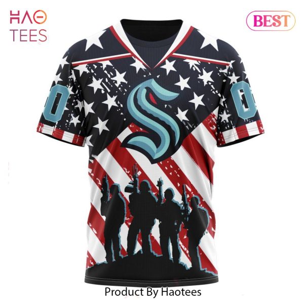 BEST NHL Seattle Kraken Specialized Kits For Honor US’s Military 3D Hoodie