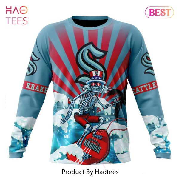 BEST NHL Seattle Kraken Specialized Kits For The Grateful Dead 3D Hoodie