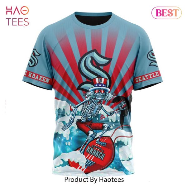 BEST NHL Seattle Kraken Specialized Kits For The Grateful Dead 3D Hoodie