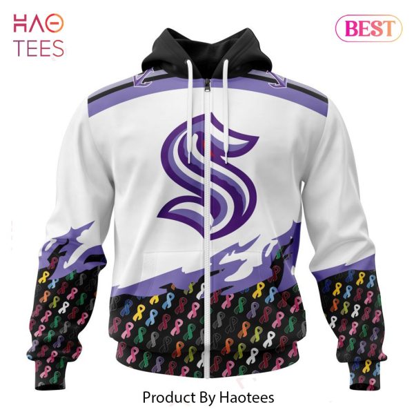 BEST NHL Seattle Kraken Specialized Kits In OCTOBER WE STAND TOGETHER WE CAN BEAT CANCER 3D Hoodie