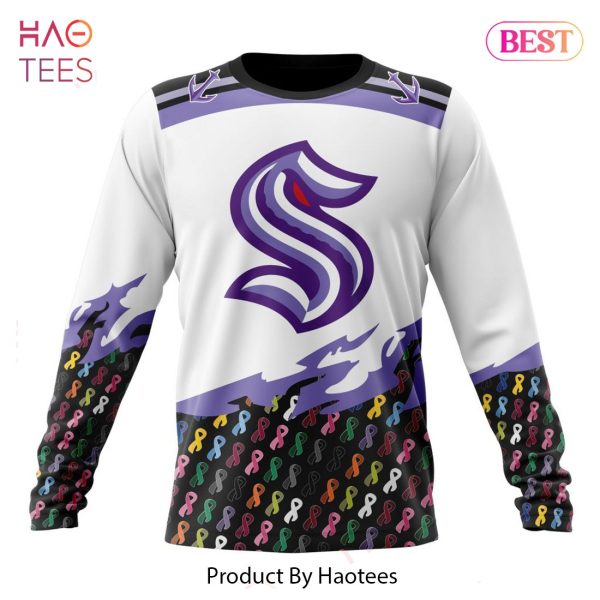 BEST NHL Seattle Kraken Specialized Kits In OCTOBER WE STAND TOGETHER WE CAN BEAT CANCER 3D Hoodie