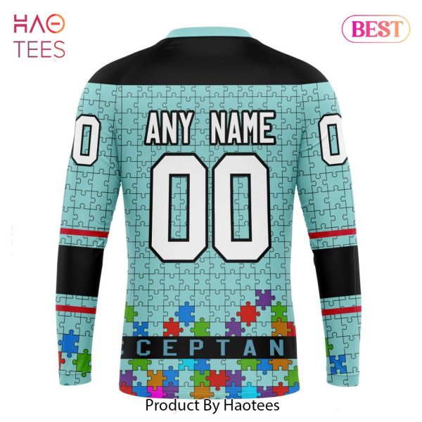 BEST NHL Seattle Kraken Specialized Unisex Kits Hockey Fights Against Autism 3D Hoodie