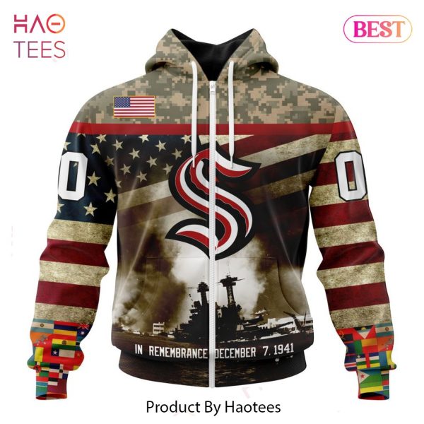 BEST NHL Seattle Kraken Specialized Unisex Kits Remember Pearl Harbor 3D Hoodie