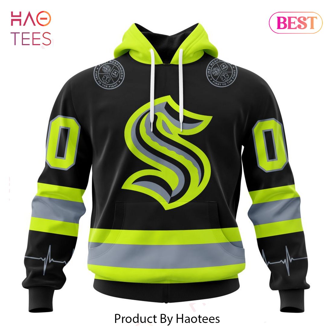 BEST NHL Seattle Kraken Specialized Unisex Kits With FireFighter Uniforms  Color 3D Hoodie